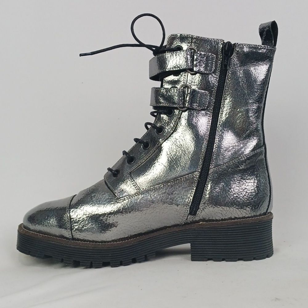 Shelly's London Silver Work Boots - Picture 4 of 8